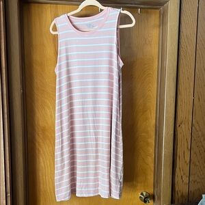 Time and Tru Blush and White Striped Top